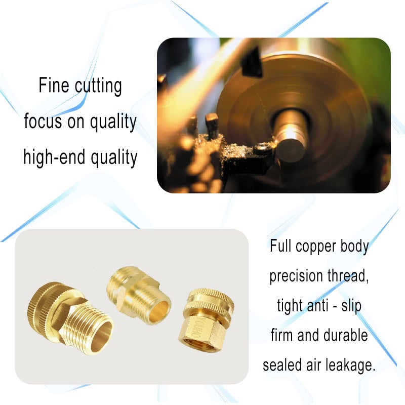 YOUHO Brass Garden Female Hose Fitting Connector, 3/4 GHT Female x 3/4 GHT Male, Garden Hose Connectors Garden Pipe Joint Extension Repair Fitting 2PCS - Image 4